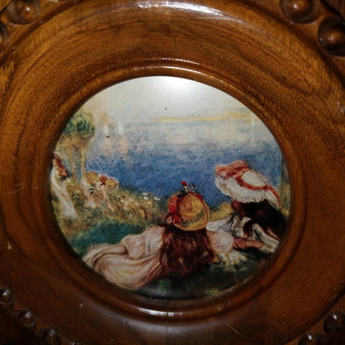Miniature painting used in wooden frame