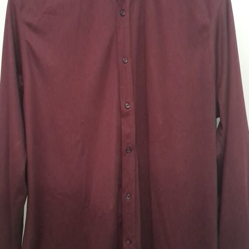 Zara long-sleeve burgundy dress shirt like new, slim fit