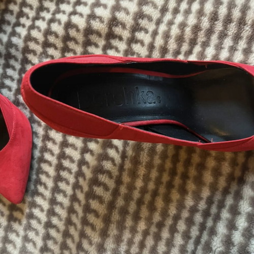 Bershka red suede pumps like new, 10cm heel, size 40