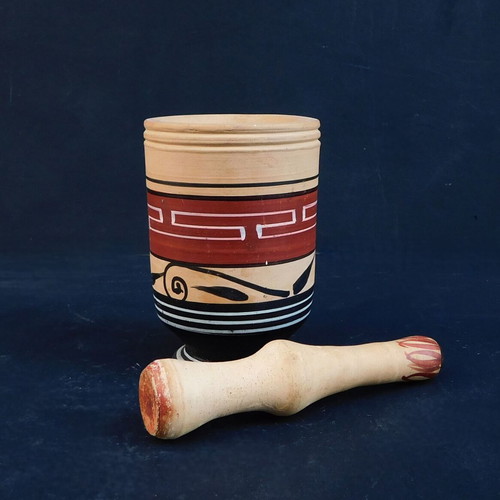 Clay mortar with pestle like new