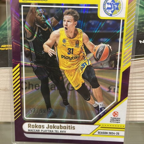 Rokas Jokubaitis Purple Prism Basketball Card 57/99 like new