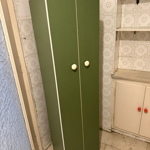 Vintage green kitchen cabinet from 1970s Formica