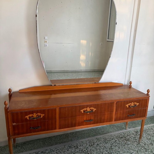 Double Bed Set with Two Nightstands, Wardrobe & Vanity Mirror used