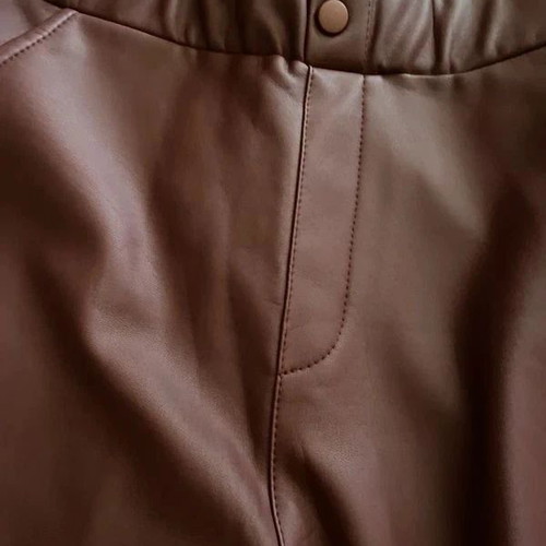 Celestino Burgundy Leather Pants new, size S-M