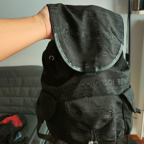 Benetton black backpack small, new