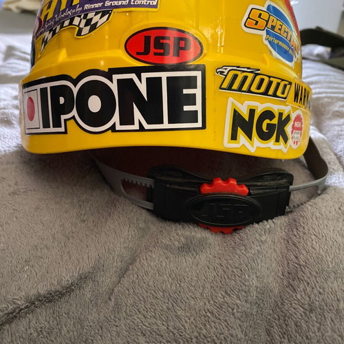 Work helmet used with head adjuster