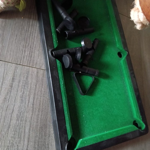 Children's billiards table used, missing cues and balls