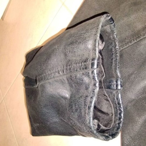 Vintage men's leather jacket XL tall used, brown