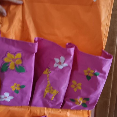 Children's storage pocket panel used