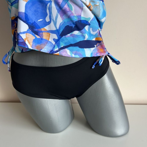 Two-piece swimsuit size S new, black and blue