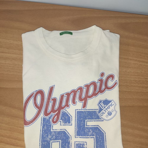 United Colors of Benetton Olympic 65 vintage style T-shirt white, like new