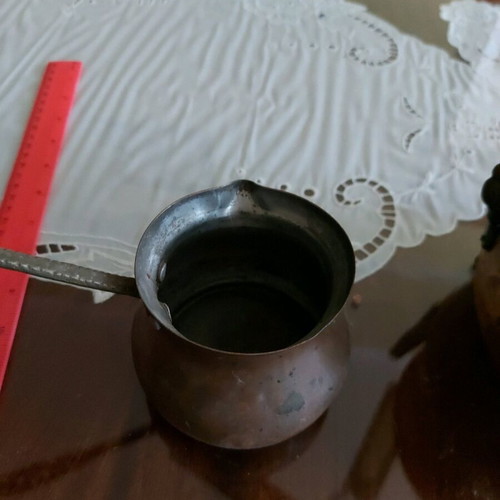 Copper cezve used, authentic vintage for Turkish coffee