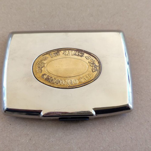 Dalvey Business Card Case used, stainless steel with gold detail