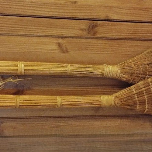 Handmade brooms like new, natural rice straw fibers