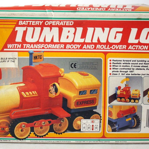 Tumbling Loco 26cm Playwell train vintage 1989 unused