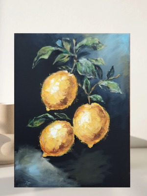 Oil painting Lemons new, canvas, 40x30 cm