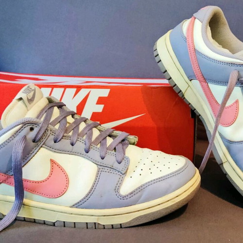 Nike W Dunk Low Indigo Haze/Coral Chalk-Sail used, size 40.5