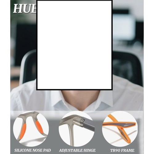 Hubeye TR90 progressive multifocal glasses with blue light filter +1.75