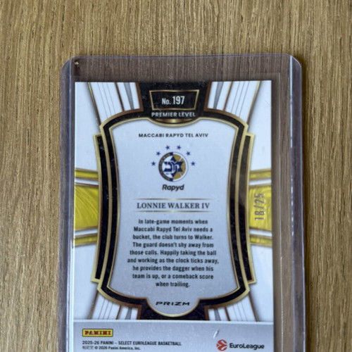 Lonnie Walker IV Select EuroLeague Premier Level Pink Cracked Ice card
