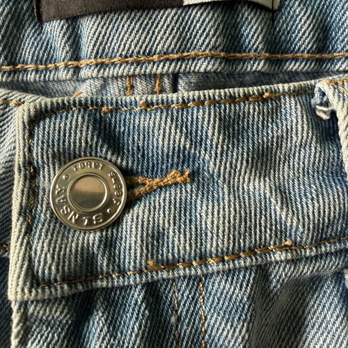 Sinsay Straight Jean like new, light blue with side buttons