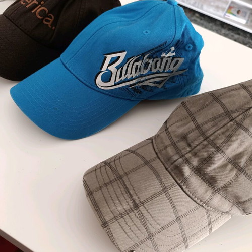 Hats used, pack of 3, Billabong and Emerica casual