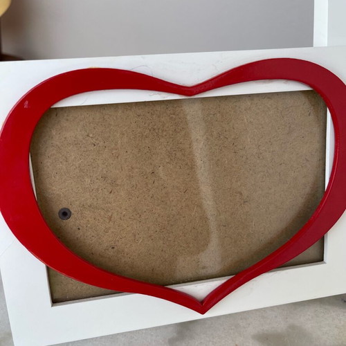Double photo frame with heart like new, ideal for couples