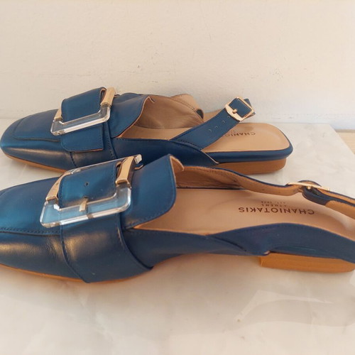 Chaniotakis leather ballerinas blue, like new