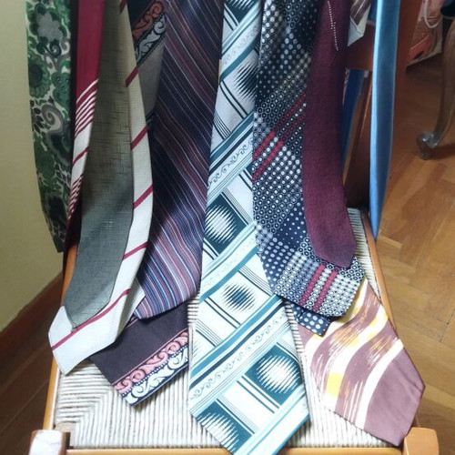 Fashion ties from the 70s and 80s like new, multicolored