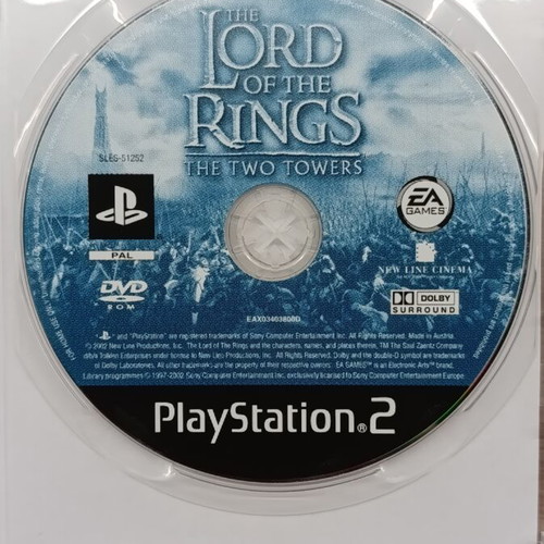 The Lord of the Rings The Two Towers PS2 game disc like new