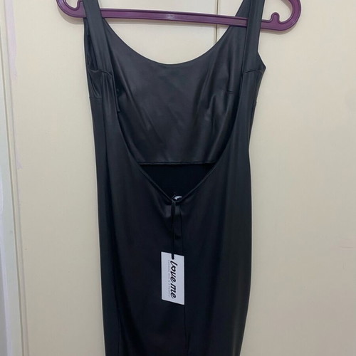 Leather dress new, black, sizes S and M