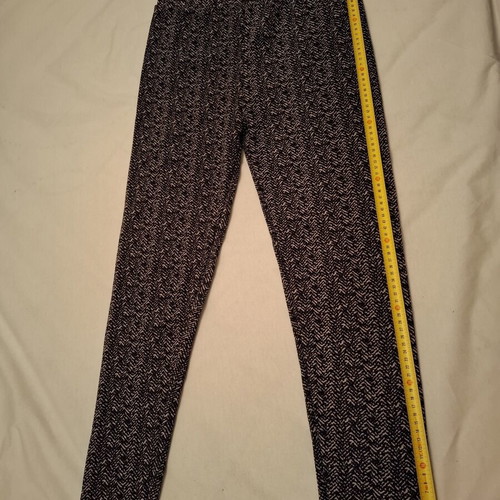 Leggings black and white like new, viscose with inner lining, XL-XXL