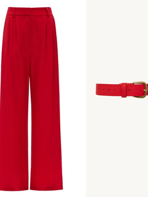 Vassia Kostara pants and belt set size S red like new