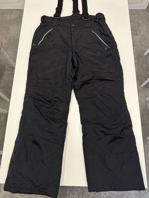 Etirel unisex ski pants, black, size Large, zipper pocket