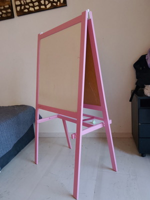 Παιδικό ξύλινο διπλής όψης καβαλέτο IKEA MÅLA, ροζ