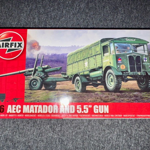 Airfix AEC Matador and 5.5inch Gun model kit like new