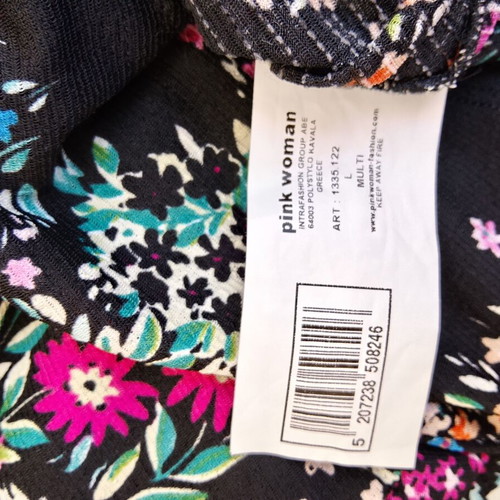Pink Woman floral set with wrap top & midi/maxi skirt, size L