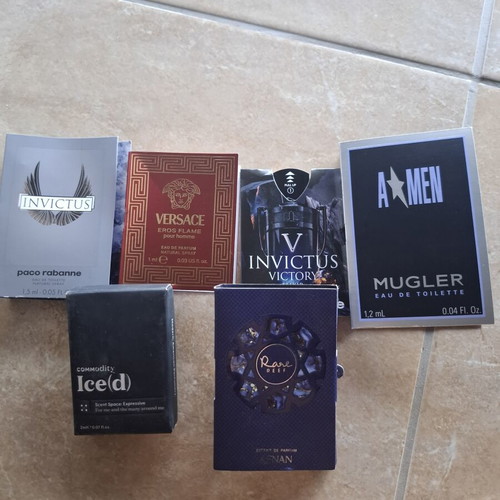 Tester bundle with Versace Eros Flame, Thierry Mugler Amen, Paco Rabanne Invictus, Commodity Iced
