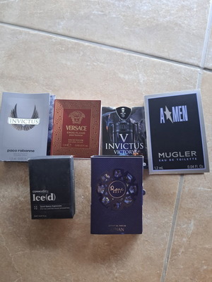 Tester bundle with Versace Eros Flame, Thierry Mugler Amen, Paco Rabanne Invictus, Commodity Iced