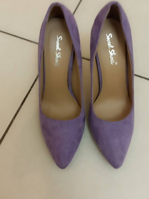 Purple pumps No.38 like new, suede, 11cm heel
