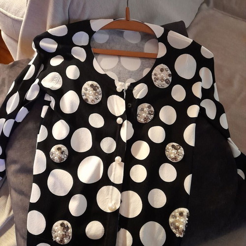 Kaos Italian polka dot cardigan new with Zara black top gift
