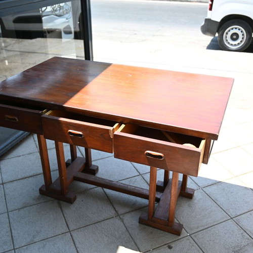Art Deco entrance furniture used, solid walnut wood, 1950s