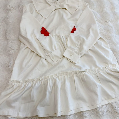 Girls Dress and Sweater Set size 128cm like new, white and pink