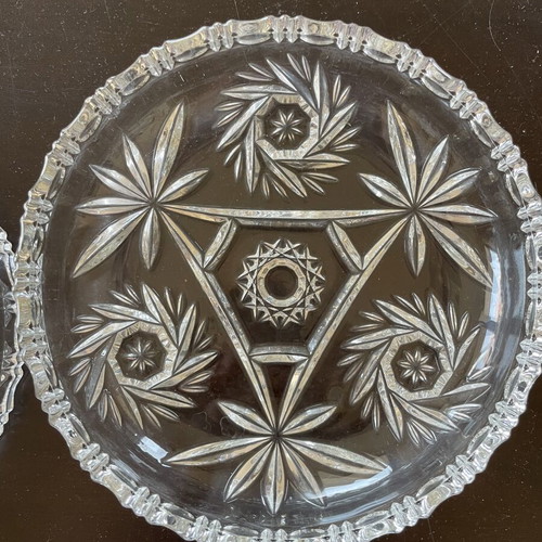 Cut Crystal vintage set of 3 coasters like new