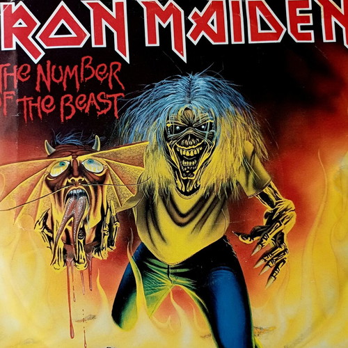 The Number of the Beast 7" red vinyl used, metal