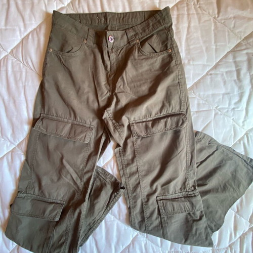 Bershka cargo pants high waist L green like new