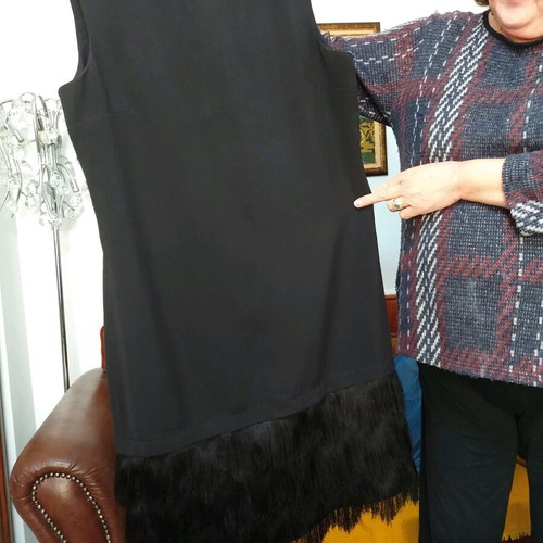 Forel luxury dress size 52 like new, black with fringes