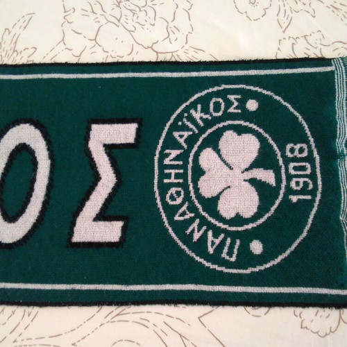 Panathinaikos Football Scarf used, collectible unofficial, regular size 2014
