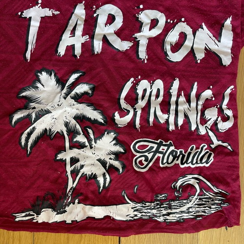 Bozzolo American T-shirt from Florida red Tarpon Springs large used