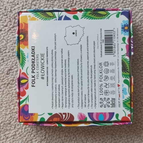 Coasters floral set of 6 in box from Poland like new