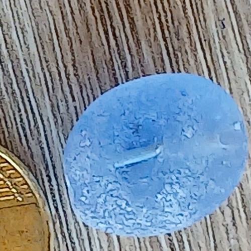 Sea glass new, light blue frosted piece from Athens beach